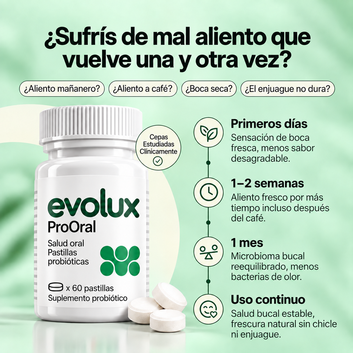 Evolux™ - Probiotico oral para Aliento Fresco